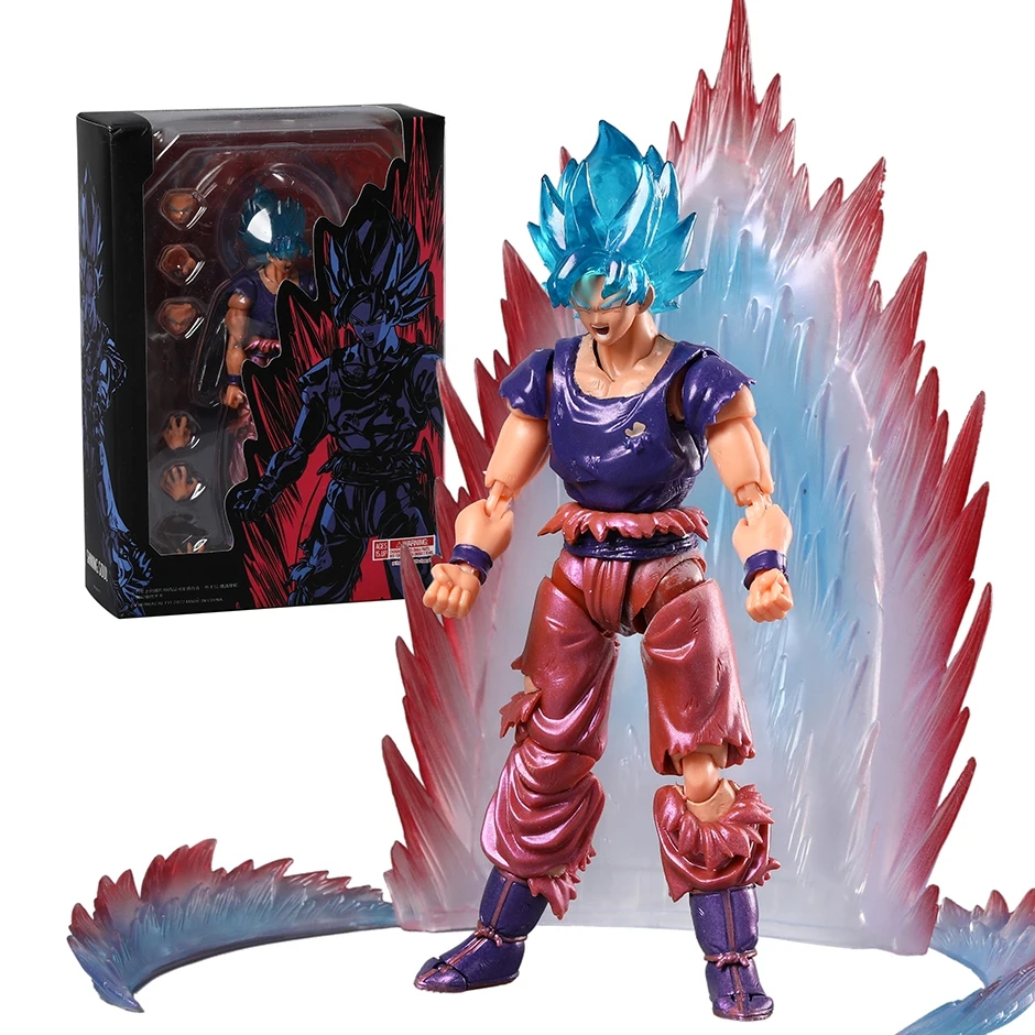 Articulated 16cm Dragon Ball SHF Goku blue PVC action figure DragonBall ...