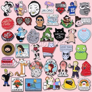 100 Estilos Carta De Desenho Animado Textos Esmalte Alfinetes Broches Anime Filme Broche De Animais Lapela Crachás Jóias Criativas Presente Para Amigos Kids