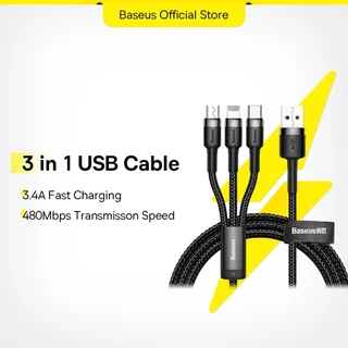 Baseus 3 Em 1 Cabo USB Multi-Carregamento Para M + L + C IPhone Android
