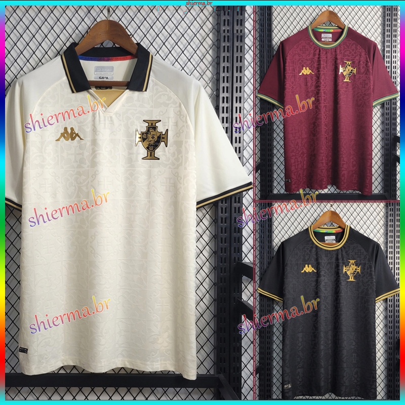 Camisa Do Vasco 2022 De Time Futebol Bege Preta