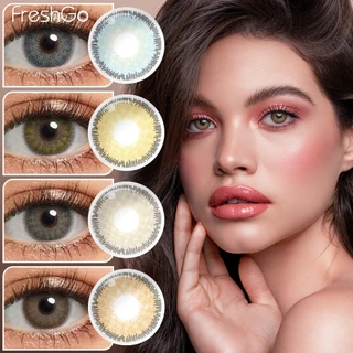 Lente De Contato Colorida Freshgo 2 Pcs PREMIUM Anualmente Lentes Naturais Macias Com Estojo Grátis 14,2mm 40 % Alto Conteúdo De Água