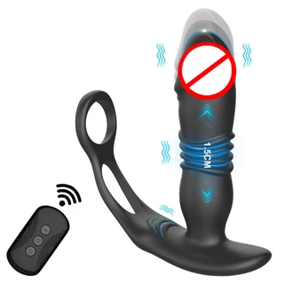 Dildo Anal Estimulador Telescópico De Massagem Da Próstata De Bumbum Ejaculação Do Pênis Anel Brinquedos Sexuais Para Gay M
