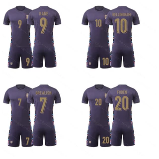 2024-25 Inglaterra UEFA Campeonato De Futebol Europeu Fora Adulto Crianças Jersey Kit Kane Grealish Bellingham Foden Conjuntos Esportivos