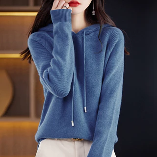 Outono E Inverno Novo Capuz Feminino De Malha Pullover Coreano Tendência Da Moda Feminina Camisola Elegante Confortável Top Vestuário