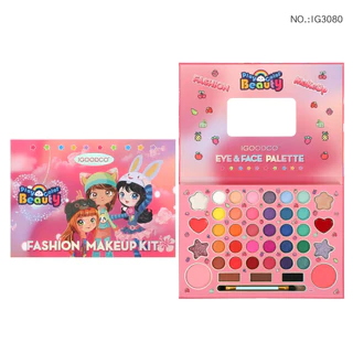 Desenho Animado De Estoque Pronto Padrão Menina Bonitinha 41 Color Pearl Matte Glitter Eyeshadow Destaque Blush Lip Eyebrow Maquiagem Placa De Aniversário Presentes De Férias