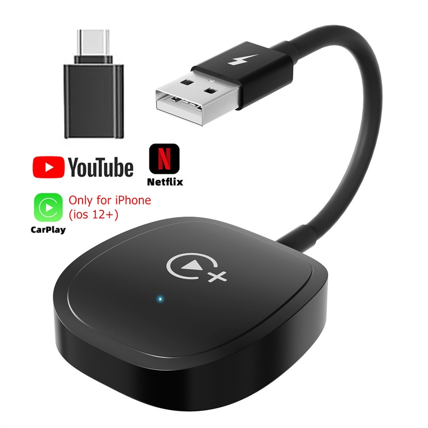 Adaptador Sem Fio Carplay Com Youtube Netflix Tiktok Para Carros Smart Ai Box iPhone Shopee Brasil