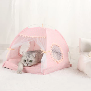 Ninhada de gato Pet Pet Tenda ao ar livre Não escreva Ninhada pequena dobrável Floral Rosa