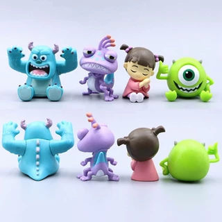 4Pcs/Set 3-5cm Monstros Universidade Anime Figura James P . Sullivan Mike Wazowski Randall Boggs Q Versão Figuras De Ação Em PVC Modelo Doll Toys