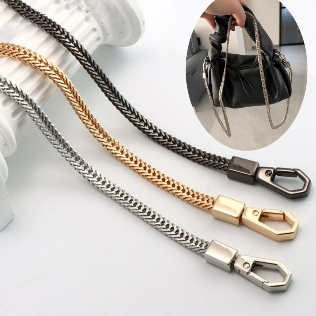Acessórios de corrente de saco, substituição de alça de corrente de cobra óssea de alta qualidade, correia de corrente envolta em metal