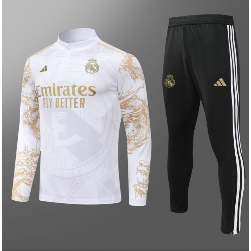 2024 Real Madrid Kits De Treinamento De Futebol De Manga Longa Paris , Juventus , Barcelona Camisas De Outono E Inverno Meio Puxar Equipe Esportiva Para Adultos XXLAA Homens
