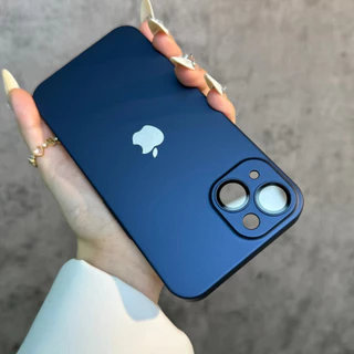 Capa Dura Fosco De Luxo Para iPhone 11 12 13 14 15 Pro Max Cobertura Total Com Filme De Lente De Vidro Sólido Colorido Resistente Ao Impacto Traseiro .