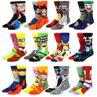 Meias Masculinas De Meia Altura Assimétricas AB Série animal Da Moda Feminina Skate yin E yang