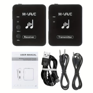 M-Vave Wp-10 2.4G Sistema Sem Fio Fone de Ouvido Bateria Recarregável Embutida Transmissor Receptor Peças de Gravação Estéreo