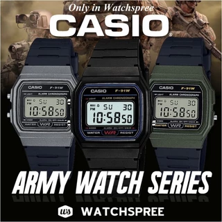 [Relógio + Caixa] Relógio Casio Digital Unissex F91W Retro Masculino e Feminino Digital Led Eletronic WR Qualidade