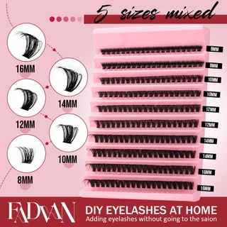 FADVAN 200Fans DIY Clusters Lashes Extensão De Pestanas 8-16mm 20D 30D 40D 50D 60D 80D Cola & Removedor Pinças Kit Falsas Para Maquiagem Diária Iniciantes