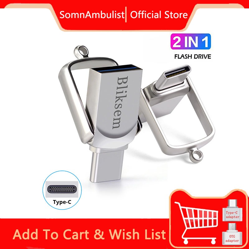Super Mini TYPE-C Dois em Um Flash Driver 8GB 16GB 32GB 64GB USB Memory ...