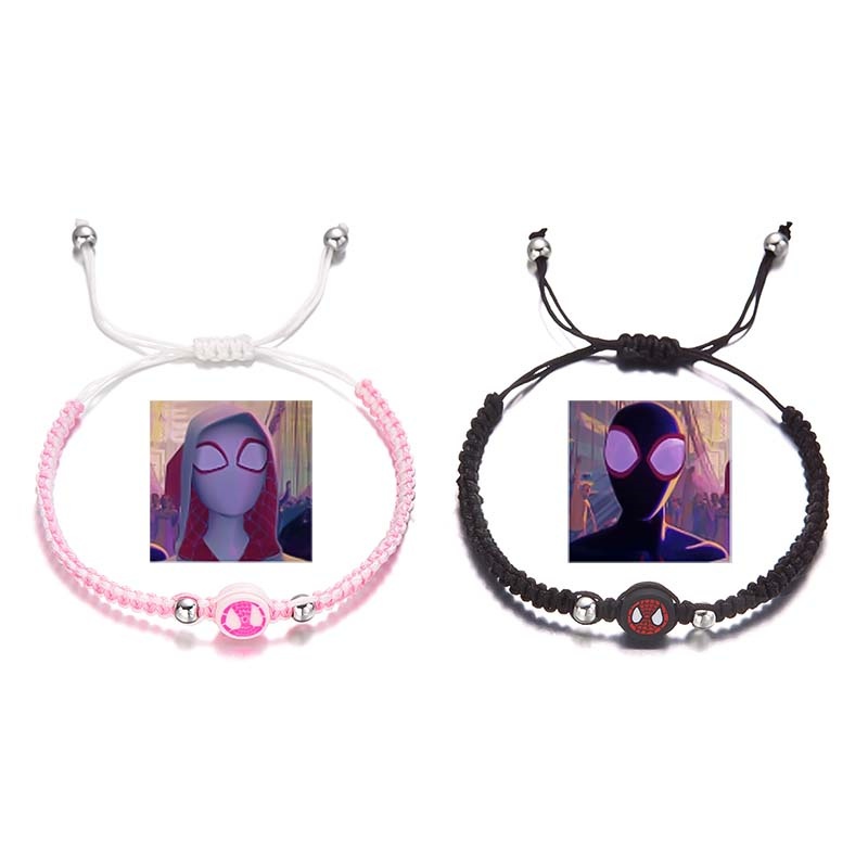Homem Aranha Da Moda E Gwen | Eu Quem Casam Pulseiras De Cartoon Trançado Adorável Casal Jóias Presentes