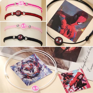 2024 Nova Pulseira Homem Aranha Marvel Anime Tecida À Mão De Amizade De Casal Ajustável Festa De Jóias Presente