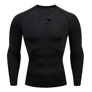 GYMSHARK Compressão Camisa De Manga Comprida Proteção Solar Para Esportes Ao Ar Livre Homens Pele De Secagem Rápida Roupa Esportiva De Inverno Aquecimento Básico