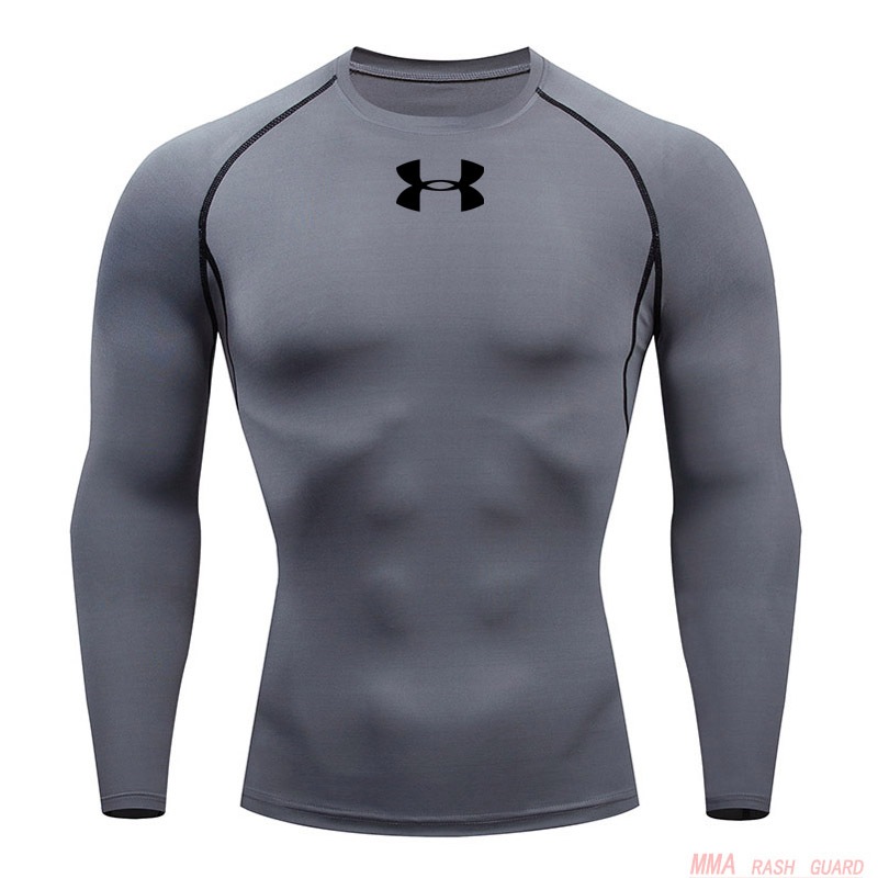 Camiseta De Manga Comprida Corrida Esportiva Masculina Secagem Rápida Proteção Solar Base Camada De