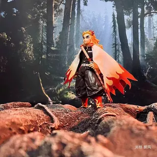 [ANIPLEX Buzzmod figma Demon Slayer Trem Infinito Yanzhu Purgatório Kyojuro Manto sem Boneca