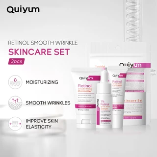 QUIYUM Retinol Conjunto De Cuidados Com A Pele Rugas Suaves-Para Todos Os Tipos De E Linhas Finas Melhoram Elasticidade em Oferta na Shopee
