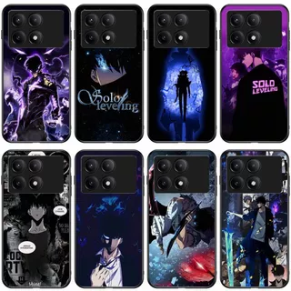 Para Xiaomi Poco x6/Redmi note 13 pro 5g/C65 13c X4 Anime Solo Nivelamento Vidro Temperado Caixa Dura Capas De Telefone Personalizadas Capa DIY