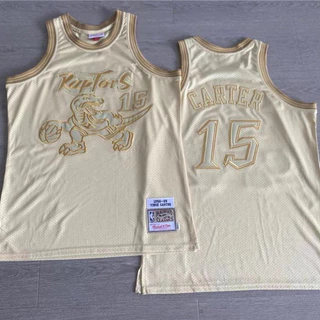 Boutique Jersey Vince Carter London Raptors Mitchell Ness 1998-99 Gold Hardwood Clássicos Swingman