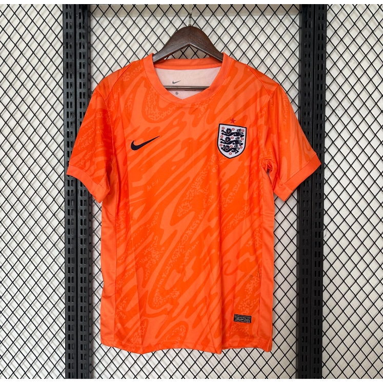 24-25 Inglaterra Goleiro Laranja Tailândia Camisa Esportiva De Futebol Jersey Top Manga Curta