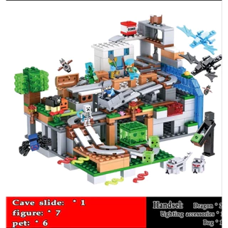 7000 Blocos de construção de partículas Minecraft Mina em espiral com função de elevação Blocos de construção multifuncionais Montagem de blocos de construção