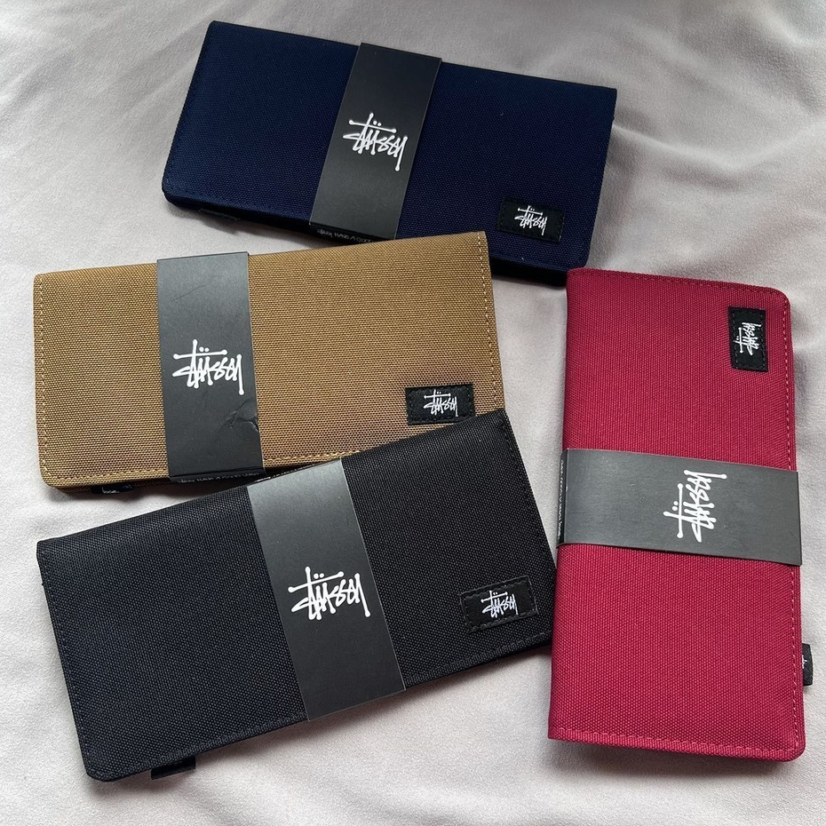 Carteira De Homens Stussy Longa Estudante Aniversário Dia Dos Namorados Preta De Feriado