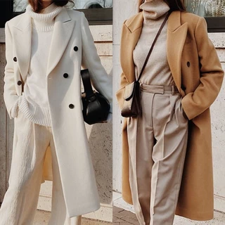 Moda Feminina Casaco De Inverno Lã Manga Longa Casual Solto Feminino Resistente Ao Frio
