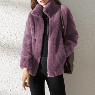 Casaco De Inverno Harajuku Office Lady Coat Zipper