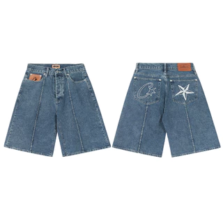 Bordado de Verão Novo Estilo Moda Bordado Unisexo Casual Street Wear Denim Shorts