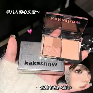 Kakashow Four-Color Eyeshadow Blush Paleta Abrangente Paleta Fina Intermitente Atmosfera Natural Noviça Natural All-in @