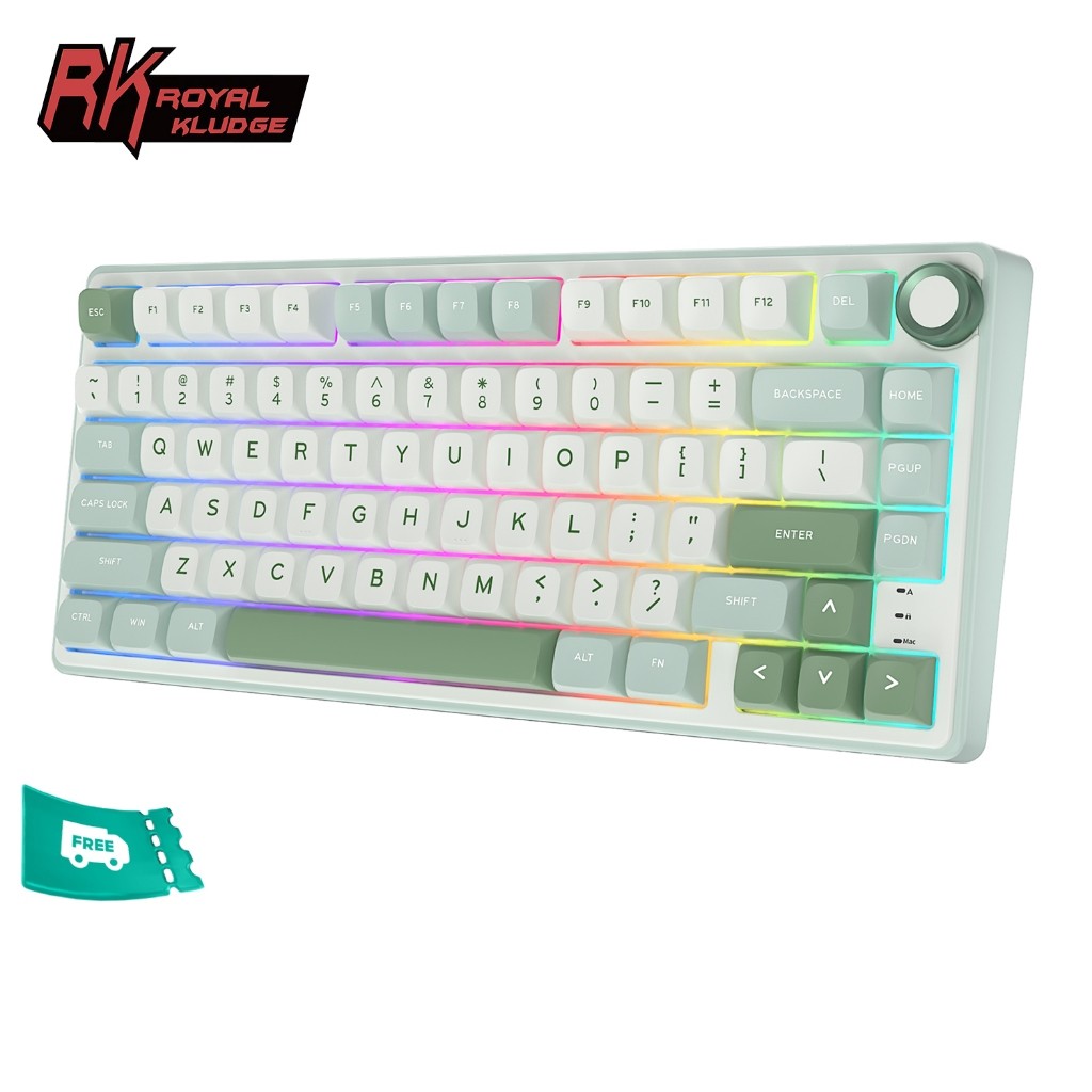 RK Royal Kludge RKR75 SkyCyan Junta Do Teclado Mecânico Com Fio
