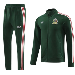 2425 Game Season Casaco Mexicano de Manga Longa com Zíper Longo Verde Escuro S-2XL