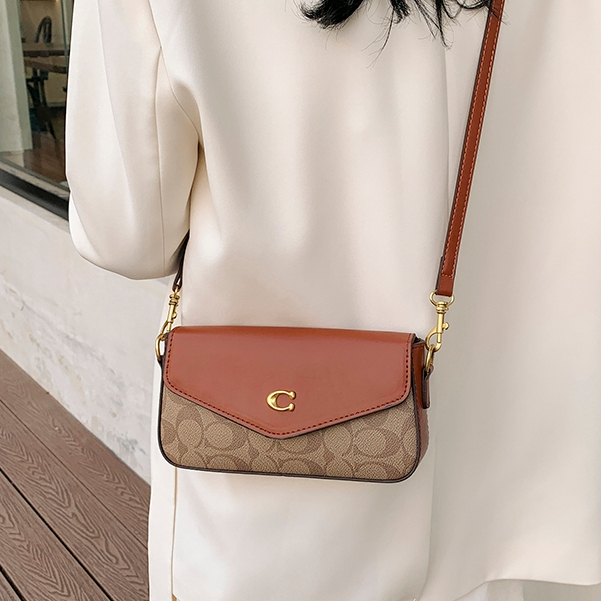 Novo Estilo de Bolsa de Couro Presbyopic Revestida com Ombro de Couro Bolsa Três em Um Envelope Bolsa Pequena Quadrada Fêmea
