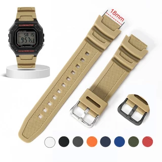 Pulseira De Relógio De Silicone Para W218H/AE-1200/1100/SGW-300/400/MRW-200 Banda 18mm Borracha De Resina Esporte Mergul