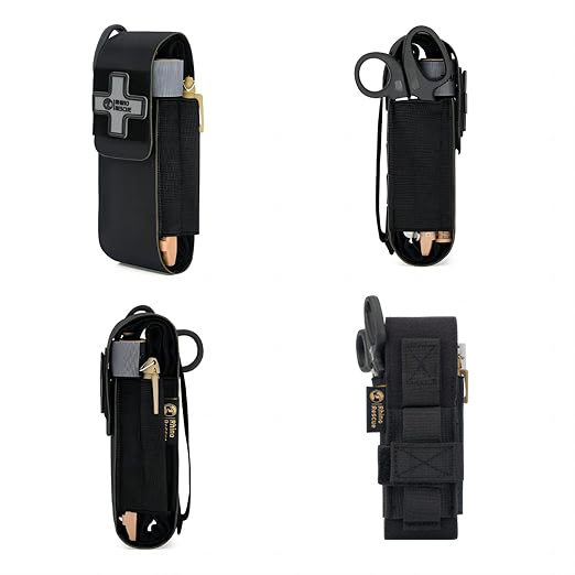 Torniquete RHINO RESCUE Com Suporte Preto , Kit De Primeiros Socorros De Emergência Para Hemorragia , Controle Externo EMT Mil-Spec Tactical with Windlass