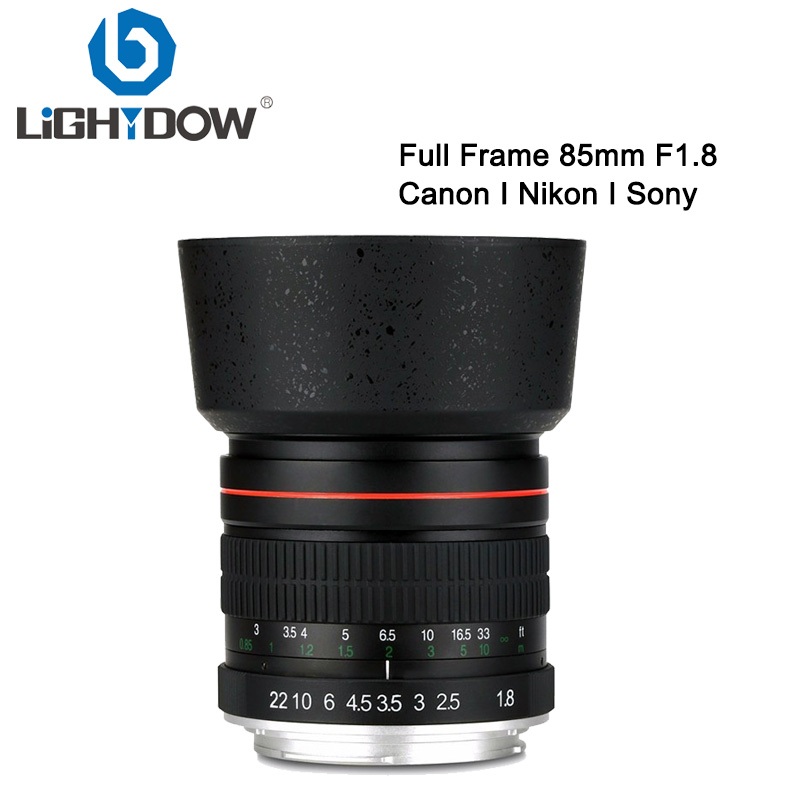 Lightdow 85mm F1.8 Manual De Telefoto Médio Foco Lente De Retrato De Moldura Cheia Para Câmeras Canon Nikon Sony Dslr & Mirrorless