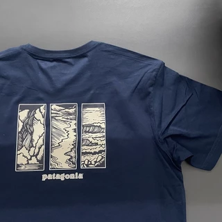 Patagônia Cartas Clássicas Camiseta Casual De Manga Curta De Algodão Para Homens E Mulheres