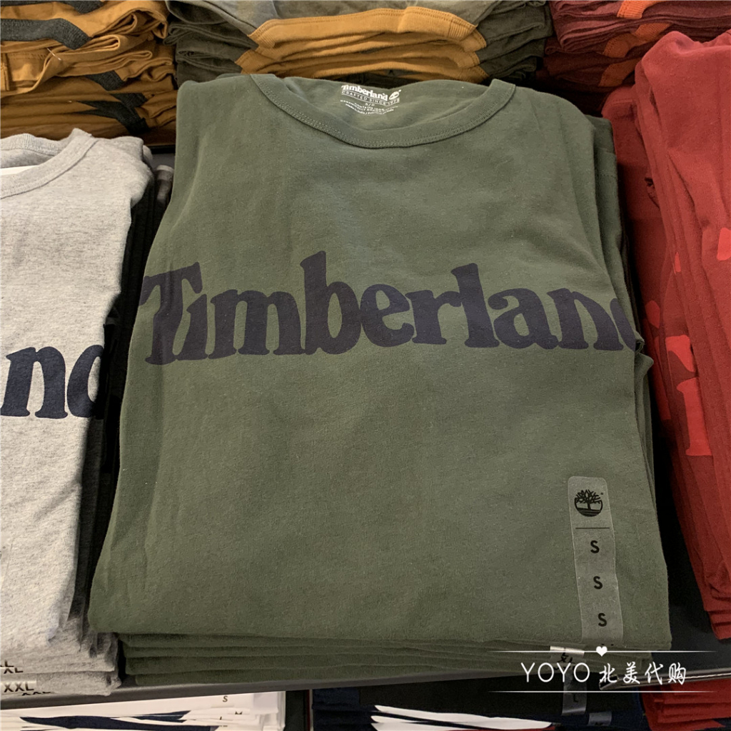 Camiseta De Manga Curta Masculina Timberland's , Impressa Com Logotipo De Letra , Clássica , Multifuncional