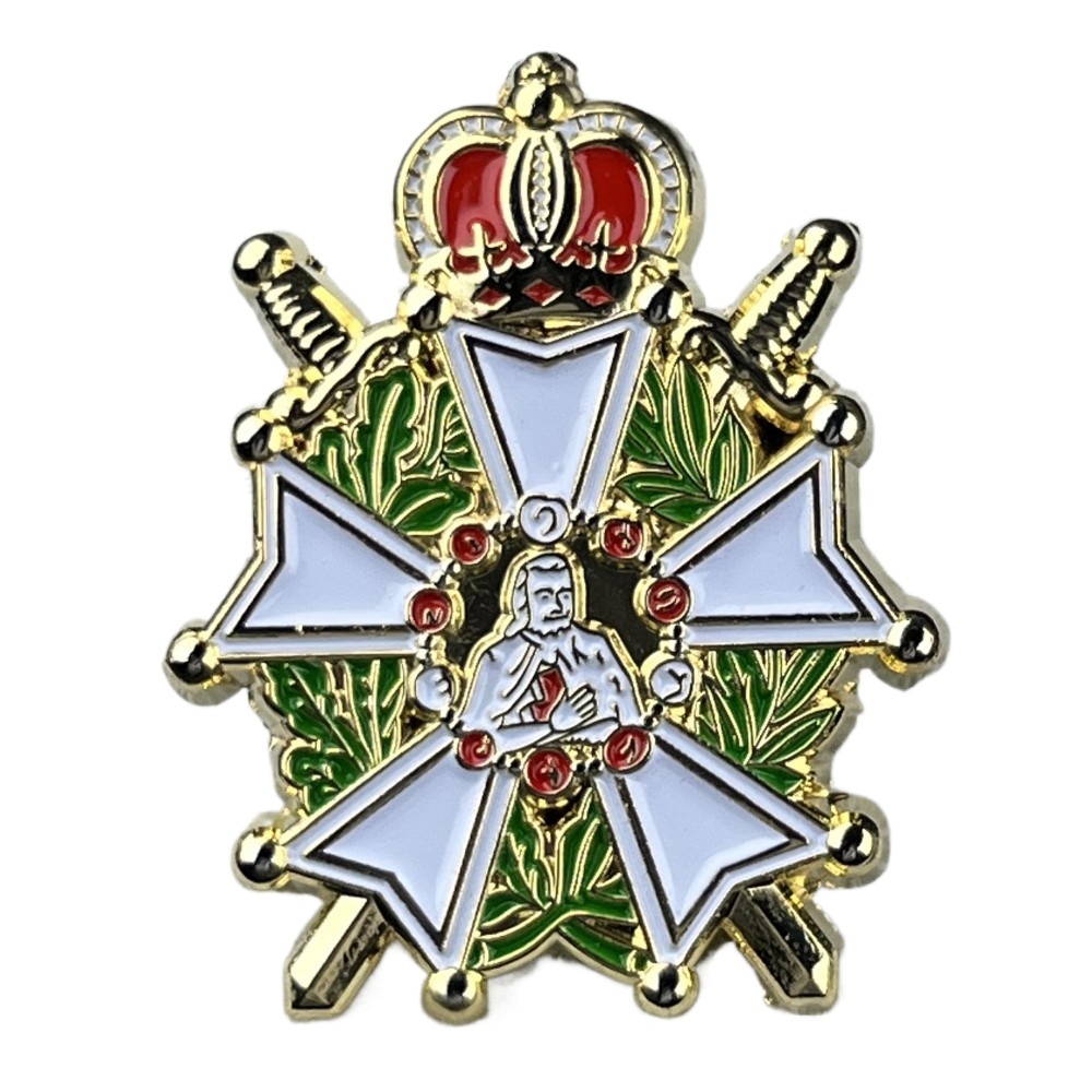 Pregadeira De Colarinho Demolay Knighthood Pin Pino Com Banho De Ouro Tamanho 32MM