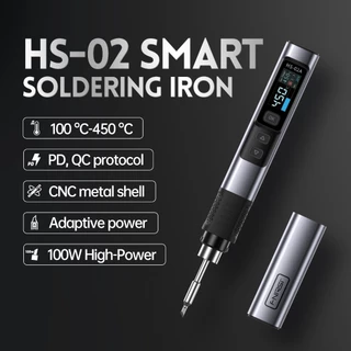 FNIRSI HS-02 Ferro De Solda Com Temperatura Ajustável DC 24V 100-450 ° C Estação De Retrabalho PD 100W Ferramenta De Reparo Portátil