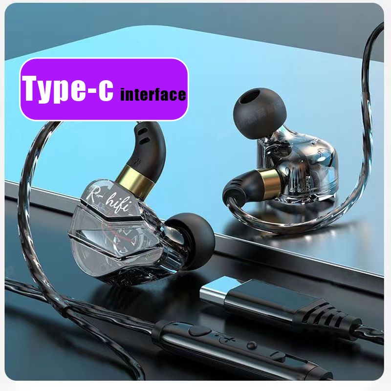 Fone De Ouvido Jack 3.5mm USB Tipo C HiFi In Ear Sport Estéreo