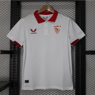233/24 Camiseta Pólo De Futebol Sevilla Branca Uniforme Do Time De Esportes Masculinos De Manga Curta
