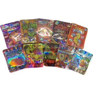100Pcs ERR Mylar Imprimir Saco De Biscoitos chocolate Doce CBD ziplock 10 design mix