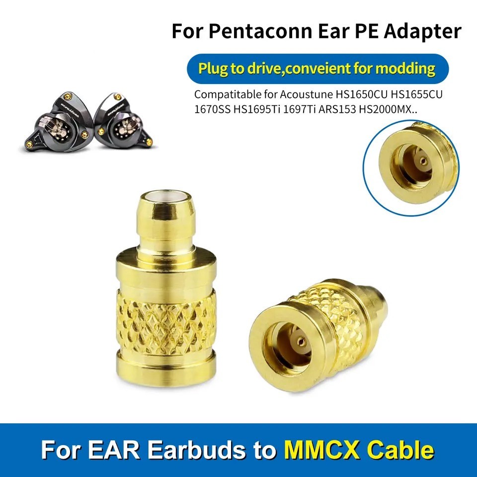 Um Par Fêmea MMCX Para Macho Adaptador De Conector IEM Metálico 2Pin 0.78  A2DC IE500 IE900 IE40PRO IPX EAR M9 Mini Cabo De Plugue De Fone De Ouvido  Pentaconn Acoustune SENNHEISER WESTON 