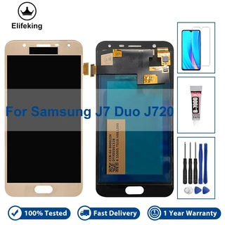 LCD De 5,5 " Para Samsung Galaxy J7 Duo J720 Substituição Da Montagem Do Digitalizador De Tela Sensível Ao Toque Com Ferramentas Gratuitas